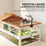 Sköldpaddshus Orange Trä för Reptiler 2 Nivåer Terrarium med Lamphållare och Sovplats Rymlig Bur med God Ventilation
