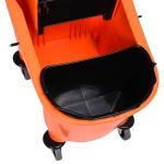 Städvagn med Mobil Hink och Vridanordning 36 L för Professionell Rengöring Svart Orange 54 X 41 X 91,5 Cm