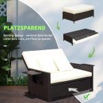Loungesoffa Konstrotting 2-Sits med Fotpall och Dynor Modulär Design för Avkoppling på Terrassen Brun