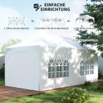 Partytält Pop-up med Väggar Vit Stål och Oxfordtyg för Trädgård och Fest Höj- och Sänkbar Paviljong med Väska 3x6 m