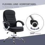 Kontorsstol Linnetyg med Vippfunktion Ergonomisk Skrivbordsstol Justerbara Armstöd för Hemmakontor Svart 64 X 75 X 111-121 Cm