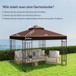 Reservtak till Paviljong med Dräneringshål och UPF30+ Skydd för Trädgård Hållbar och Vattenavvisande Mörkbrun Polyester 3 x 3 m