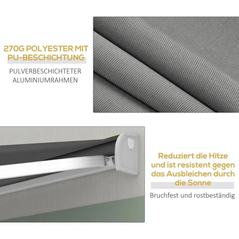 Elektrisk Markis Fällarmsmarkis Ljusgrå av Aluminium 4 m
