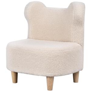 Barnfåtölj i Plysch med Björnöron och Fleeceöverdrag, Skum, Beige