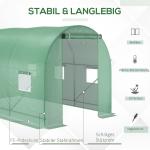 Folieväxthus Tomatväxthus Grön Förstärkt Folie Tunnel Kallram med Fönster Väderbeständigt 350 X 200 X 200 Cm