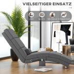 Massagestol och Liggstol med 8 Vibrationspunkter, 5 Lägen, Grå, 56 x 168 x 84 cm