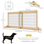 Hundgrind Stabil Natur Svart Trä för Trappa och Dörr Extra Hög Modell med Justerbar Bredd för Säkerhet i Hemmet Robust Design 180 cm