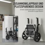 Dramatenvagn 3 i 1 Svart Tyg och Aluminium för Shopping Hopfällbar Shoppingvagn med Kylfack och Hjul Lättvikt 40 liter Robust och Smidig