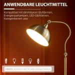 Vintage Golvlampa med Justerbar Vinkel, Mässingsfinish, Brons, 42 x 25,5 x 152 cm