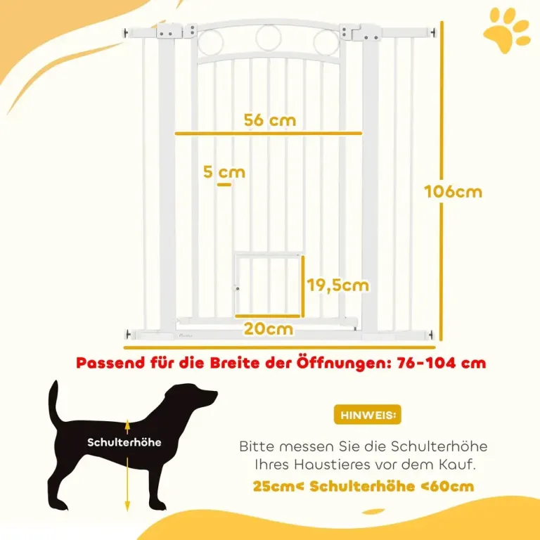 Säkerhetsgrind Trappgrind Spärr utan Borrning Vit 76-104 cm
