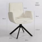 Fåtölj Snurrbar Elegant Gräddvit Tyg för Sovrum och Lounge Modern Design med Vadderad Sits Stabil 120 kg