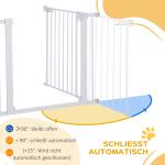 Dörrgrind utan Borrning, Justerbar 75–96 cm, Enhandsöppning, Auto-close, Metall, Vit