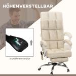 Kontorsstol med Massage- och Värmefunktion samt Fotstöd, Justerbar, upp till 120 kg, Beige