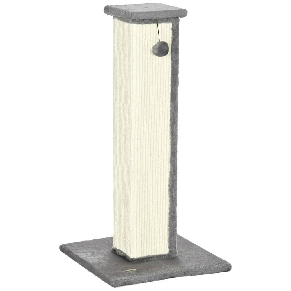 Klöspelare Klösträd Grå Kräm av Sisal och Plysch 81 Cm