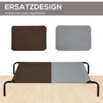 Hundsäng Utomhusbädd Kaffebrun Oxford Tyg och Metall för Husdjur Ventilerande och Upphöjd 130 X 80 X 20 Cm