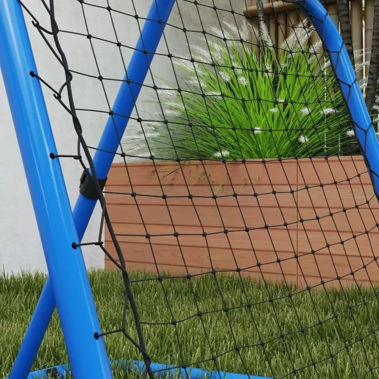 Fotbollsmål Rebounder Blå av Metall och Nät 63 x 63 cm