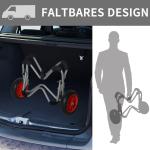 Hopfällbar Kajakvagn i Aluminium, Robust Transportkärra med PU-Hjul, Enkel Transport av Kanot och Båt, Silver, 75 x 43 x 46 cm, 75 kg
