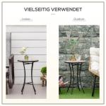 Blompall i Mosaik, Rund Trädgårdspall med Keramikplatta, Dekorativt Sidobord för Balkong och Terrass, Gul/Grå, 35,5 cm