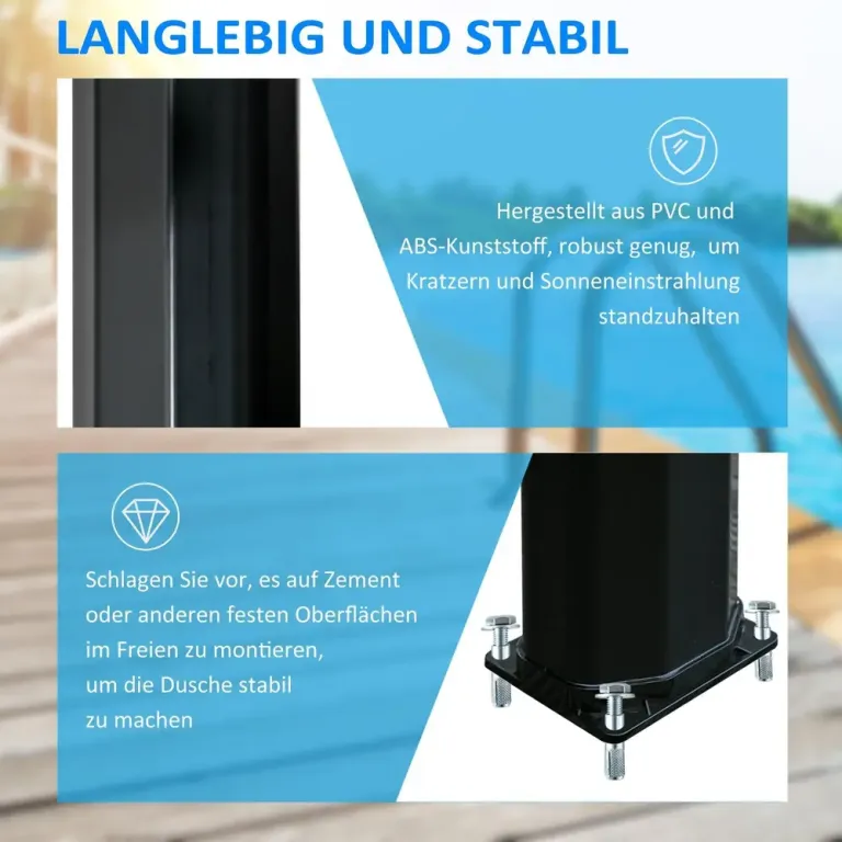 Soldusch 35 L med Kran och Regnduschhuvud 216 cm, Svart