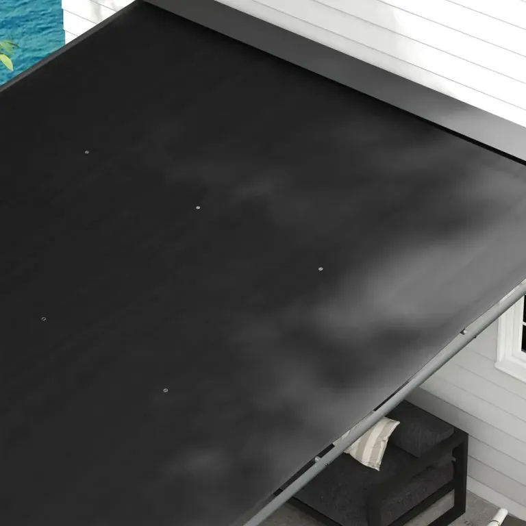 Pergola Paviljong Mörkgrå av Stål och Polyester 4 x 3 m