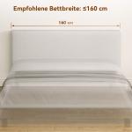 Sänggavel Vägghängd Gräddvit Tyg för Säng 160 cm Mjuk Stoppning Modern Design Väggmonterad 160x10x60 cm