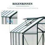 Växthus med Aluminiumram, Rymligt Drivhus med Takfönster och Skjutdörr, Robust Konstruktion för Odling, Transparent, 190 x 252 x 201 cm