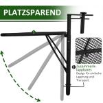 Hängbord för Balkongräcke Fyrkantigt Balkongbord Metall Höj- och Sänkbart Klaffbord för Små Utrymmen Svart 60 X 56,5 X 45 Cm