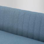 Soffa Loveseat 2-Sits Blå av Tyg med Linnelook och Trä för Vardagsrum Dubbelsoffa med Träben Lastkapacitet upp till 150 kg 117 x 56,5 x 77 cm