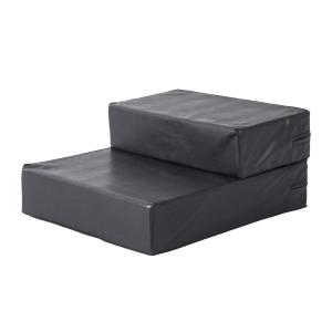 Husdjurstrappa Vikbar Svart Plast och Tyg för Katter och Hundar 2 Steg Enkel Klättring Halkfri 45 X 39 X 20 Cm