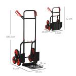 Hopfällbar Magasinkärra Stål Robust Transportkärra för Tunga Lyft Justerbar Höjd Röd Svart 45 X 60 X 109 Cm 150 Kg