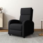 Relaxfåtölj med Liggyta och Justerbart Ryggstöd samt Fotstöd för Vardagsrum Ergonomisk och Bekväm Svart Konstläder