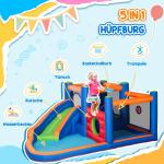 Uppblåsbar Vattenpark med Hoppborg, Stort Lekland med Rutschkana och Pool, Rolig Sommarlek för Barn, Flerfärgad, 3 år+