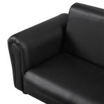 Barnfåtölj med Fotpall Liten Soffa för Barnrummet Mjuk Stoppning Konstläder Ergonomisk Svart 83 X 42 X 41 Cm