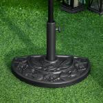 Parasollställ Paraplyfot Svart av HDPE och Plast för Trädgård och Balkong Halvrund med Blommotiv Passar Ø35-48mm Stänger 9 kg
