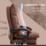 Kontorsstol med Massage- och Värmefunktion samt Fotstöd, Justerbar, upp till 120 kg, Brun