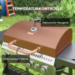 Gasgrill BBQ Grill med 4 Huvudbrännare, 1 Sidobrännare och 1 Värmeplatta, Svart, 135x55x103 cm