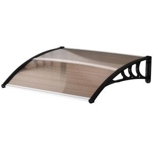 Entrétak Polykarbonat Väderbeständigt Skärmtak för Ytterdörr Skyddar mot Regn och Snö Brun 120 X 75 Cm