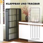 Valphage Hundlekhage Sexkantig Silver av Metall för Hundar och Katter Vikbar Inhägnad med Presenning 100 cm