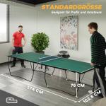 Bordtennisbord Pingisbord Grön av Stål och MDF för Inomhusbruk Hopfällbart med Hjul inklusive 2 Racketar och 3 Bollar Spelset Rolig Aktivitet
