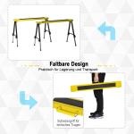 Arbetsbock 2-pack Stabil Gul Svart Stål för Verkstad och Bygge Hopfällbar med Halkskydd Upp till 100 kg 100 x 49 x 62-90 cm