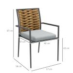 Trädgårdsstolar, Väderbeständiga, Modern Design, Grå, 57 x 58 x 87 cm