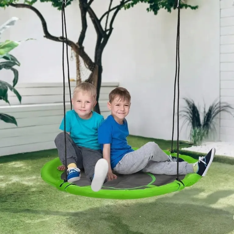 Bogunga Tallrikgunga Grön av Stål och Tyg för Barn 110 cm