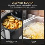 Varmluftsfritös Airfryer Svart av Plast och Metall för Kök 4 l Fritös utan Olja med 12 Program 1300 W
