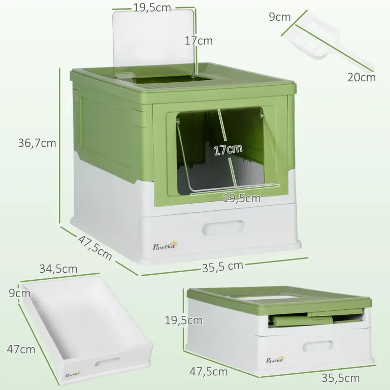 Kattlåda Vit av Plast 47,5 x 35,5 x 36,7 cm