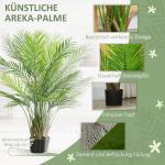 Konstgjord Palm 120 cm, Konstgjord Växt med Plastblad i Kruka för Vardagsrum och Kontor