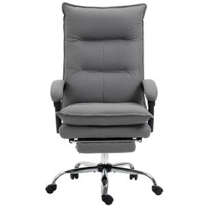Kontorsstol Skrivbordsstol Mörkgrå av Tyg och Metall för Kontoret Ergonomisk med Massagefunktion Höj och Sänkbar Bekväm