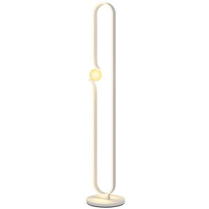 LED Golvlampa med Musiknotdesign, Glasskärm i Metall och Plast, Vit