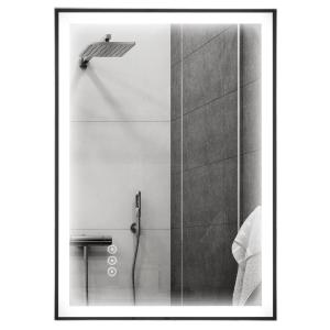 LED-Badrumsspegel med Touch-Knapp Modern Väggspegel Imfri Funktion och 3 Ljusfärger Silver 70 X 50 X 3 Cm