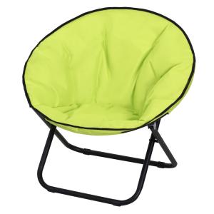 Campingstol Moonchair Hopfällbar Gul av Tyg och Metall för Camping och Trädgård Vadderad Stol med Ryggstöd 120 kg