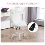 Kontorsstol Skrivbordsstol Med Kaninöron, Höjdjusterbar Kosmetisk Stol Med Sammetslook, Snurrstol Sminkstol För Sovrum, Vit